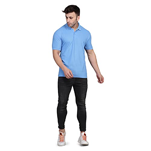 Image of INKKR Men's Combo Polo Neck Cotton Blend Solid T-Shirt (Pack of 2)