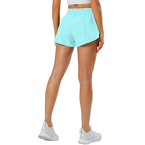 Image of Aurefin Athletic Shorts for Women,Women's Quick Dry Workout Sports Active Running Track Shorts with Elastic and Zip Pockets
