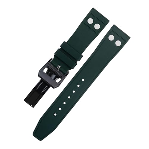 Bracelet souple en caoutchouc fluoré naturel 22mm résistant avec rivets