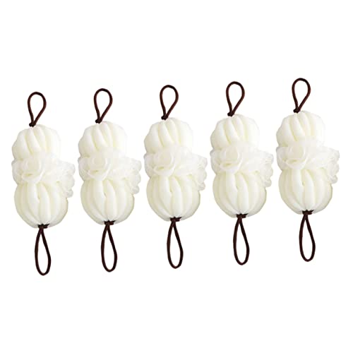 VALICLUD 5 Piezas Bola De Baño Esponja Para Baño Bañera Esponjas Vegetales Largo Lofah Adulto Esponjas De Baño Ducha Esponja Exfoliante Ultra Esponja De Baño Pelota Beige Educación Física