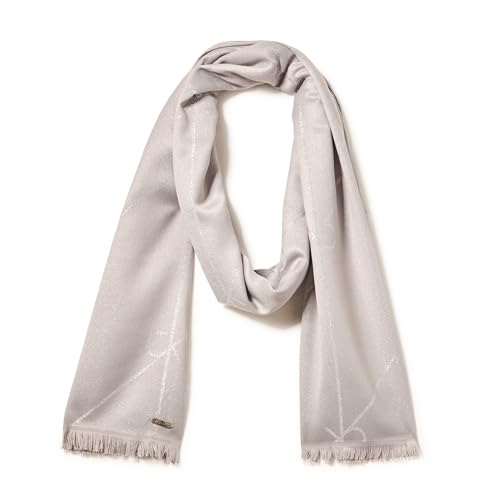 Calvin Klein Womens Metallic Diagonal Ck Logo Scarf