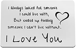 Anniversary Card Gifts for Boyfriend Husband Valentines Day Gifts for Men Engraved Wallet Card for Him Christmas Birthday Gifts Wedding Gifts I Love You Gifts for Boyfriend Fiance