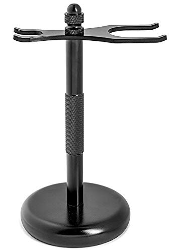 GBS Shaving Brush & Razor Stand 6 Tall - Black Matte Classic Safety Razor Stand and Brush Stand Holder with Non-Slip Base for Most of Razor and Brush (Prolong The Life of Your Shaving Brush)