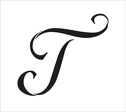 Ivana's Graceful Monogram Stencil - T - 12" - STCL1920_5 -