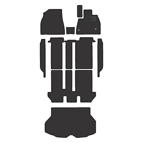 Hotfield トヨタ 互換品 新型対応 ノア ヴォクシー 90系 2025年9月〜対応 フロアマット+ステップマット+トランクマット ラゲッジマット 形状16 8人乗/ハイブリッド/コンソールボックス:有/独立型(HV車)/トランク形状:カバー(スリッ