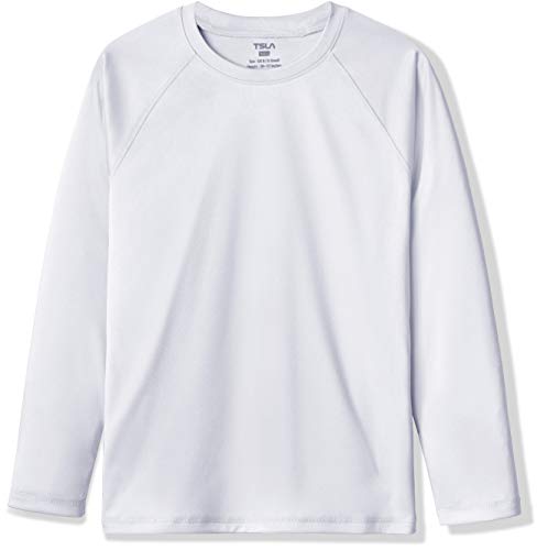 TSLA Boys UPF 50+ Long Sleeve Rashguard Youth Surf Kids Swim Top, Loose