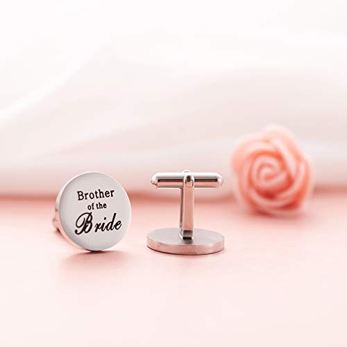 Melix Home Brother of The Bride Stainless-Steel Cufflinks Thank You for Walking Me Down The Aisle Cuff Links Brother Wedding Party Gifts4