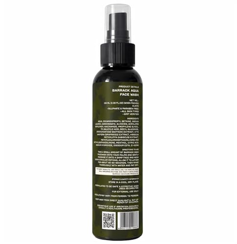 Image of Barrack Aqua Face Wash for Men, Acne & Pimple Control, Deep Cleansing, Oil & Dust Removal, Skin Brightening, Cooling & Refreshing, All Skin Types