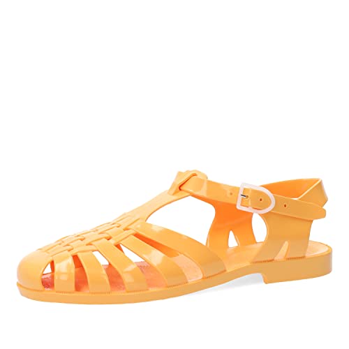 Andrés Machado - Cangrejeras de Mujer - Elaboradas En PVC Resistente - Cierre con Hebilla - para la Playa y el Río - Sandalias de Verano para Mujer - Color Melocotón - Talla 36 EU