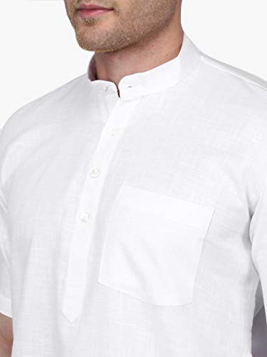 Image of Rajubhai Hargovindas Men's Premium Cotton Half Sleeve Solid Kurta