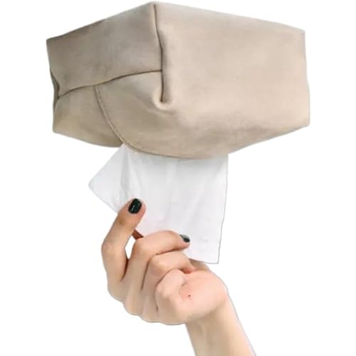 Wyazziv車載用ティッシュボックス 強力磁石式 大容量 前後座から簡単に取り出せ 全てのティッシュを収容可能 コンパクト 吊り下げ式車載ティッシュケース 人造皮革製 防水 取り付け簡単 片手操作可能 (21*12*9cm,beige)