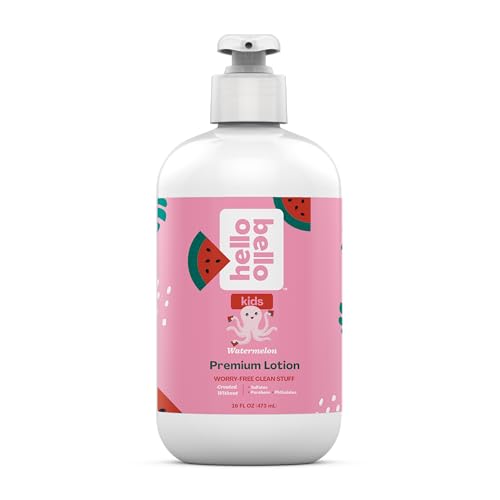 Image of Hello Bello Kids Premium Lotion, Gentle Hypoallergenic Vegan Formula to Nourish and Moisturize, Watermelon Scented, 16 Fl Oz