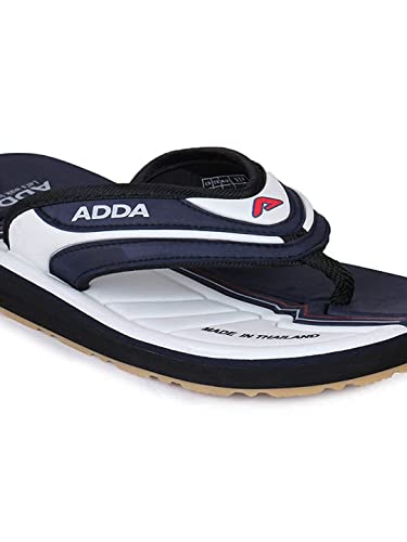 ADDA Men's Slipper (WHITE/N.BLUE, numeric_7)