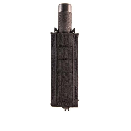 High Speed Gear - Duty Extended Pistol/Baton Taco Pouch – Sleek, Hidden Bungee Design – MOLLE & Belt Mount – Made in USA (Black)