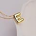 Inerney Gold Bubble Letter Necklace Initial Necklaces for Women, Chunky 14K Plated Balloon Initials, Trendy Charm Non Tarnish Custom Name E Pendant Jewelry Gifts for Mom