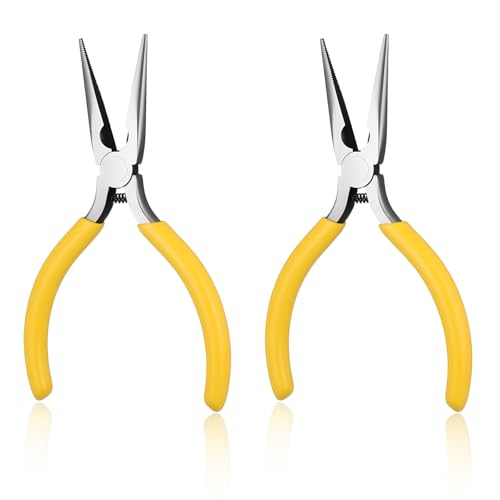 2 Stück Schmuck Zange Set Spitzzange Zur Schmuckherstellung Kleine Spitzzange Needle Nose Pliers DIY Kettenzange Kleine Zange SchmuckherstellungZange Mini-Flachzange Für Schmuckherstellungs