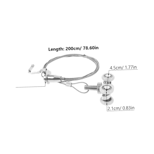 Image of POPETPOP Picture Rail Hanging System Hooks Adjustable Picture Hanging Wire for Frames 2-Piece Set Suitable for Home Gallery and Art Exhibitions Steel Wire Rope