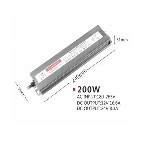 Transformateur LED 12V 200W alimentation etanche IP67 AC180-265V bloc eclairage