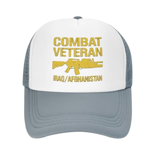 Combat Veteran Iraq and Afghanistan Trucker Hat Snapback Mesh Baseball Cap Unisex2