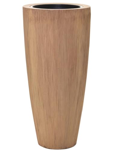 VIVANNO Pflanzkübel Pflanzgefäß Blumenkübel Fiberglas City Beige - 80x37