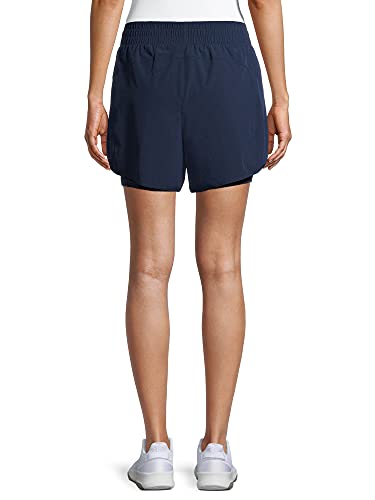 Avia Activewear Women\'s Running Shorts with Bike Liner (Blue, Medium 8/10)