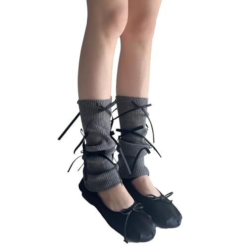 heyheyshine Women's Y2K Knit Leg Warmers Harajuku Bow Up Kawaii Leg Warmers Harajuku Accessories Ballet for Women Girls