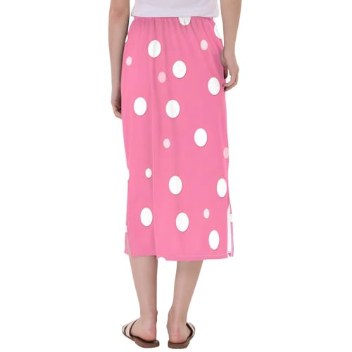 Womens Flowy High Waisted Midi Skirt for Women Beach Split Skirt3