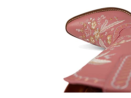 Image of Dingo Womens Full Bloom Floral Round Toe Casual Boots Knee High Mid Heel 2-3 inch