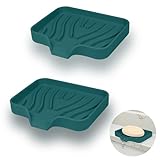 YoHyien 2 Stück Silikon Seifenschale mit Ablauf, Seifenschale Dusche, Seifenhalter Badewanne...