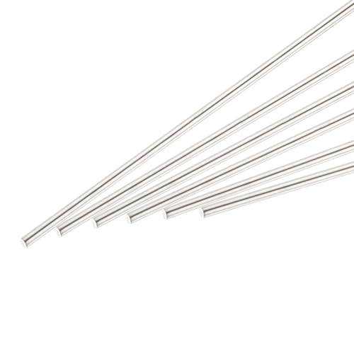 QUARKZMAN 6pz Asta Tonda in Acciaio Inossidabile 304, 2,5mm x 100mm per Diversi Progetti Fai da Te di Alberi Modello Auto Aereo Nave