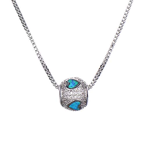 Collier pendentif rond en opale bleue à porter au quotidien