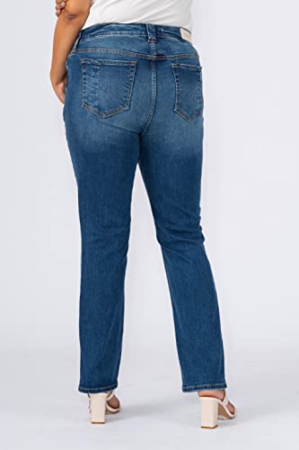 Slink - Premium Women's Plus Size Stretch High Rise Straight Jeans (Indigo)4