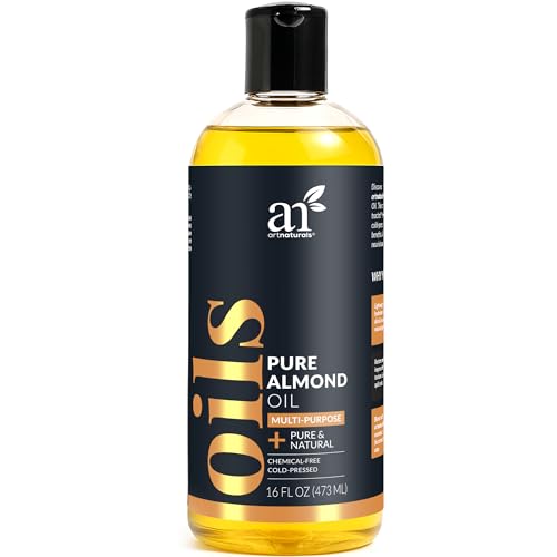 artnaturals Premium Sweet Almond Oil - (16 Fl Oz / 473ml) - 100% Natural & Pure – Therapeutic Grade Unrefined Carrier and Massage Oil – for Hair, Body and Skin or Diluting Aromatherapy Essential Oils