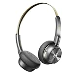 iKF R1 Retro Wireless Headphones, Vintage Design On Ear Bluetooth Headphones, HiFi Stereo, 60H Playtime, ENC with Built-in Mic, Multipoint Connection, Soft and Lightweight Headset for Phone/PC(Gold)
