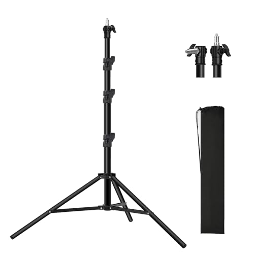 Heavy Duty Light Stand 9.8ft /3m Photography Tripod Light Stand Metal Adjustable Spring Cushioned with Carry Bag 1/4” to 3/8” Universal Screw for Photography LED Video Light, Ring Light, Monolight