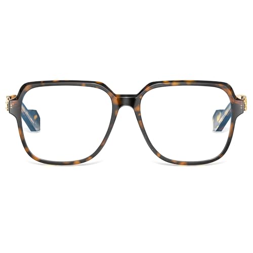 Image of VISOONE Oversized Blue Light Blocking Glasses with Chic Square TR90 Frame and Metal Temple for Women Men Ryan