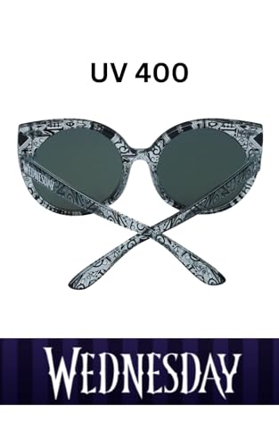 Wednesday Addams Girls Sunglasses | Officially Licensed Black Nevermore Lace Cateye Shades | UV 400 | One Size Fits Most Kids - Image 4