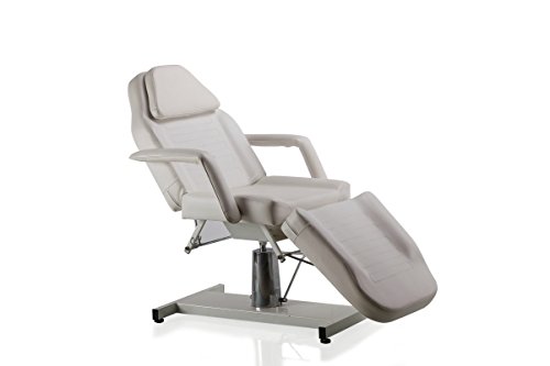 FlagBeauty White Facial Massage Table Bed Chair Beauty Salon Equipment Adjustabe Backrest& footrest