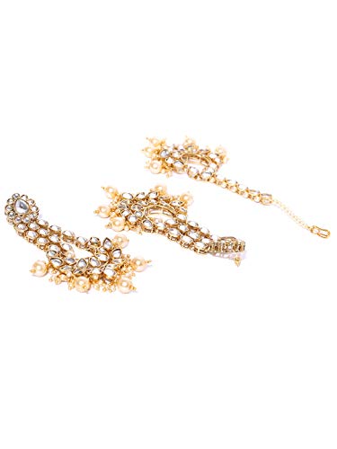 Off-White Stone-Studded Beaded Jewellery Set