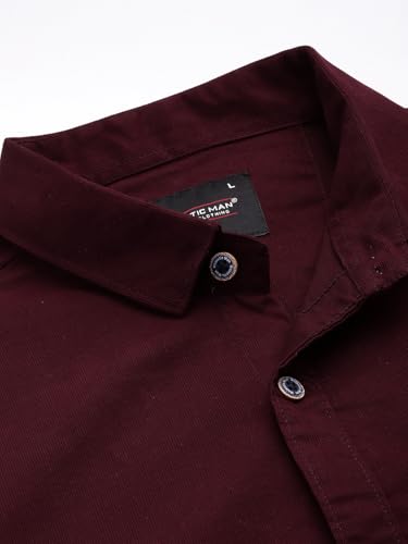 Image of Majestic Man Comfort Slim Fit Solid Pure Cotton Self Design Casual Shirt