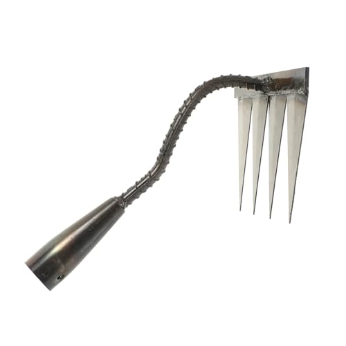 ULTECHNOVO 除草耙子 ガーデニングハンドツール 耐久性鋼製爪熊手 土壌ほぐし耕運用 軽量設計で効率的な雑草取りと土起こしに