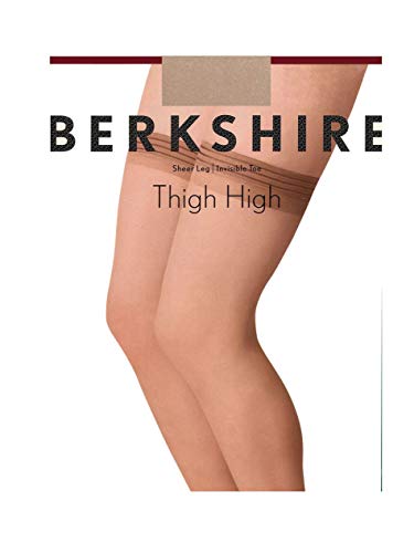 Berkshire Womens All Day Sheer With Invisible Toe Thigh, Brown, C-D US