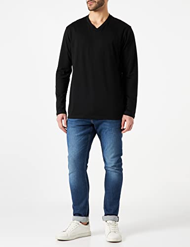 Lower East LE158 Camiseta de Manga Larga, Negro, Azul Oscuro, Rojo, Gris Claro Mezcla y Blanco (Paquete de 5), 2XL (Pack de 5) Hombres