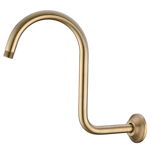 Bestill 13 Inch S Shape Shower Head High Rise Extension Shower Arm And Flange, Champagne Bronze #TOP6