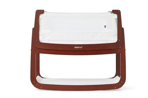 Image of SnuzPod 4 Rocking Baby Bassinet Bedside Sleeper - Lightweight, Portable Bedside Bassinet, Lift Off Crib, Zip Down Wall, 3D Breathable Mattress, 6 Height Settings and Comfort Incline Mode, Espresso