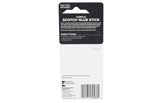Image of Scotch Purple Glue Stick 6108-2N - .28 Ounce, Acid-Free, Non-Toxic, Dries Clear, Ideal for Paper and Fabric Projects, 2-Pack