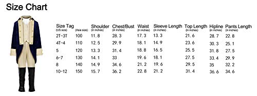 Relibeauty Washington Costume Boys Hamilton American Colonial Uniform With Wig, 6-7/130 #TOP1