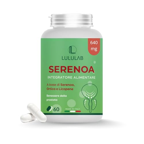 Serenoa Repens Prostata Uomo – Integratore con Ortica e Licopene, Saw Palmetto Alta Concentrazione, 60 Capsule Made in Italy – Supporto Benessere Prostata e Vie Urinarie - Lululab®