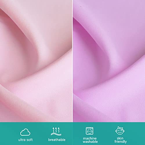 Biloban Crib Sheets Fitted, 2 Pack Crib Sheet Fits for Standard Crib Mattress, Neutral Toddler Bed Sheets for Baby Boys and Girl, Pink & Violet, 52”X 28”
