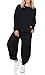 MATY FASHION Damen Jogginganzug langarm Training Pullover Hose Zweiteiler Sport Fitness Hausanzug 6172 (36-42 Schwarz)